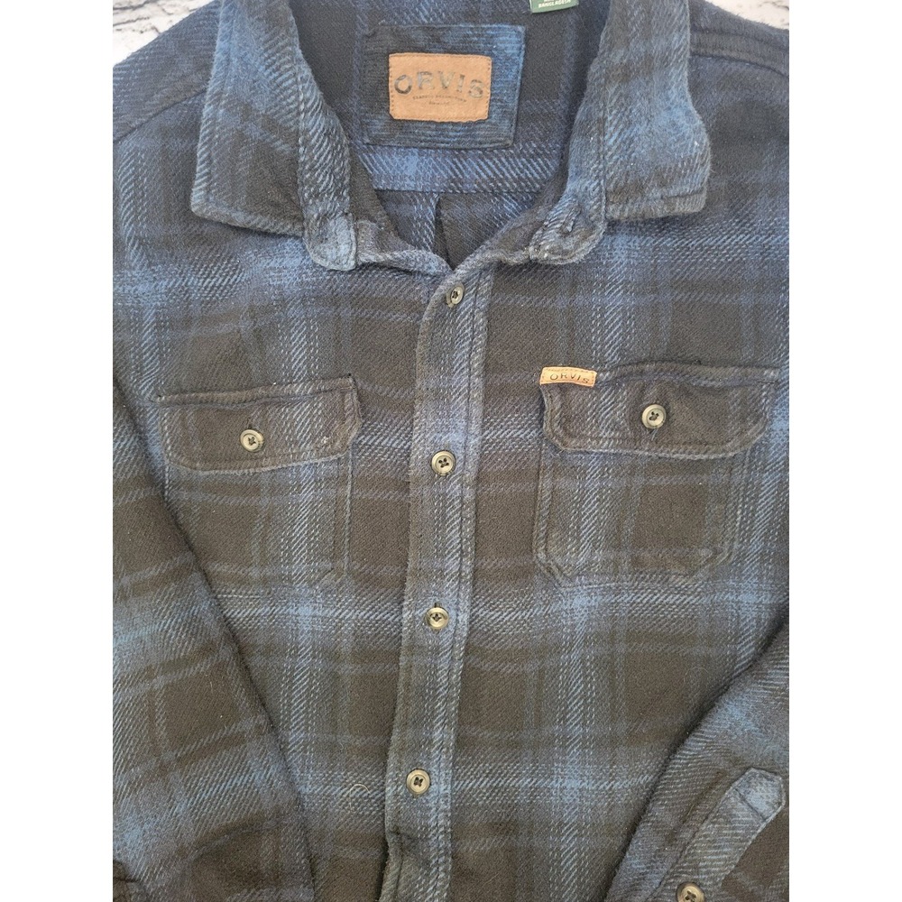 Orvis Shirt Jacket Black/Blue Sz Med